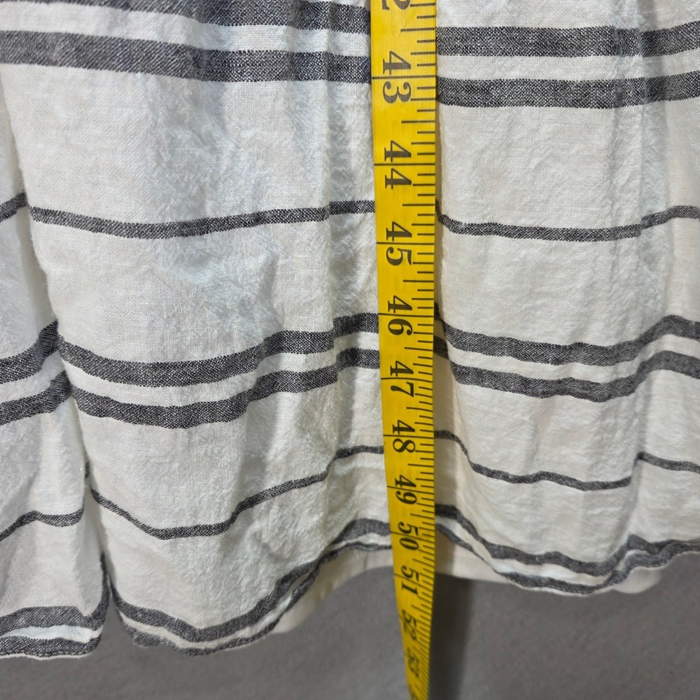 DKNY Striped Linen Blend Tiered Vneck Maxi Dress Womens 16 Black White - Picture 11 of 12